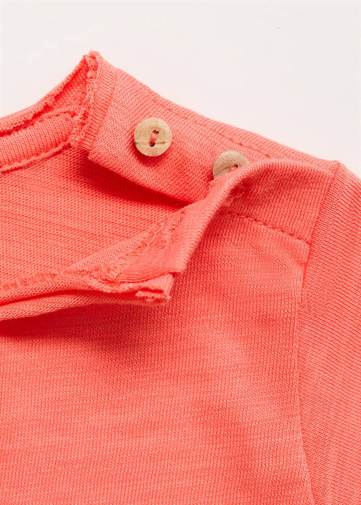 Printed cotton-blend t-shirt — Coral Red