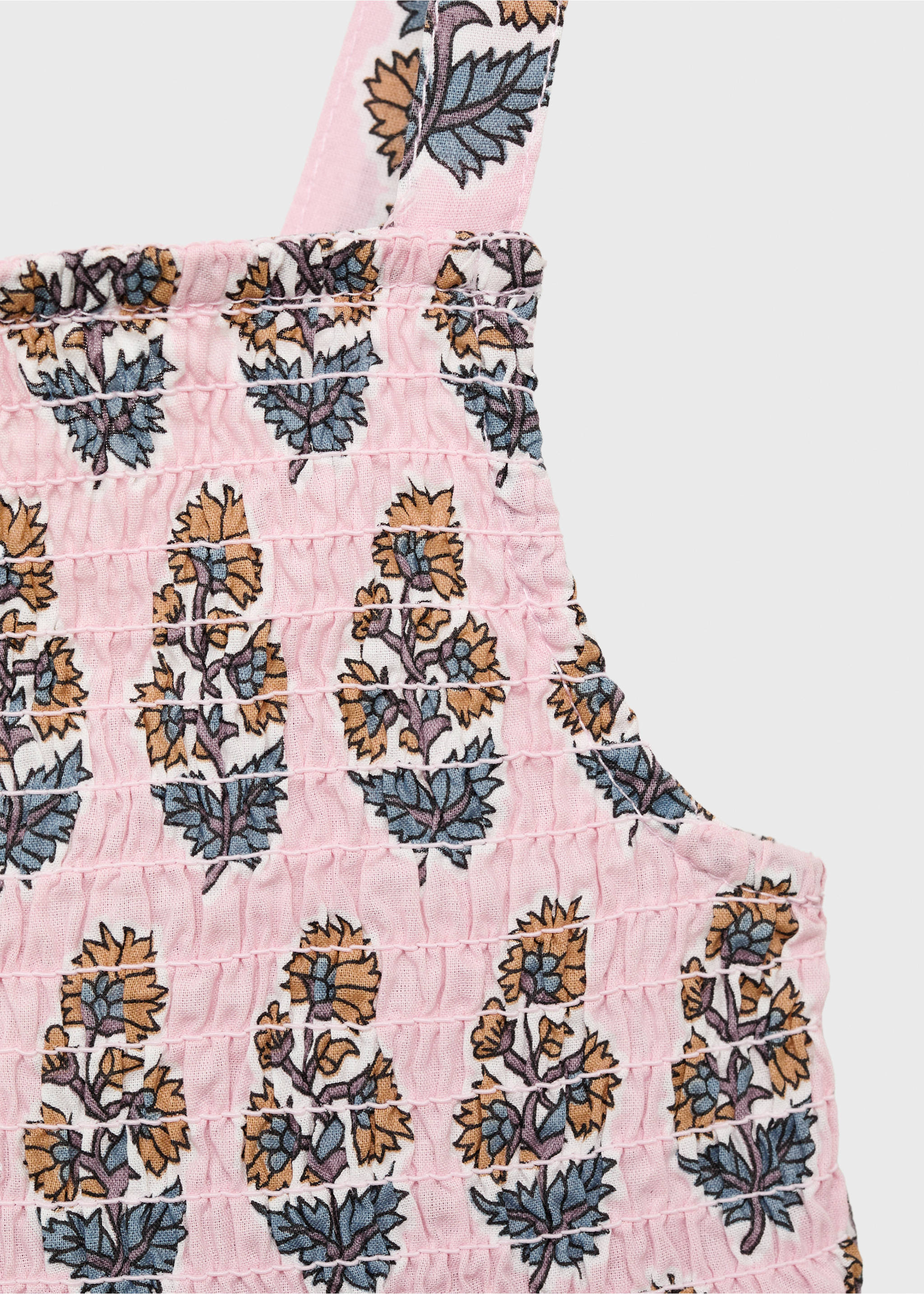 Vestido algodón flores - Detalle del artículo 8, Rosa. Ref: 87035978-00.