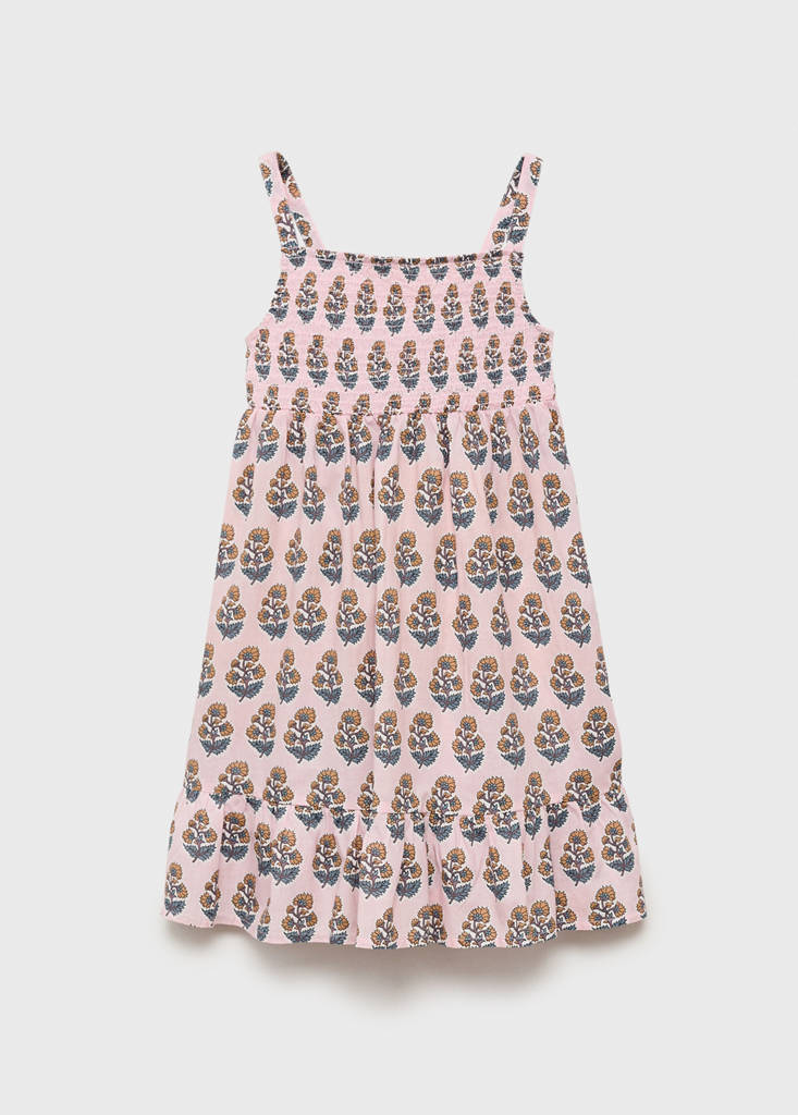 MANGO KIDS - Robe coton fleurs rose - 13-14 ans - Fille