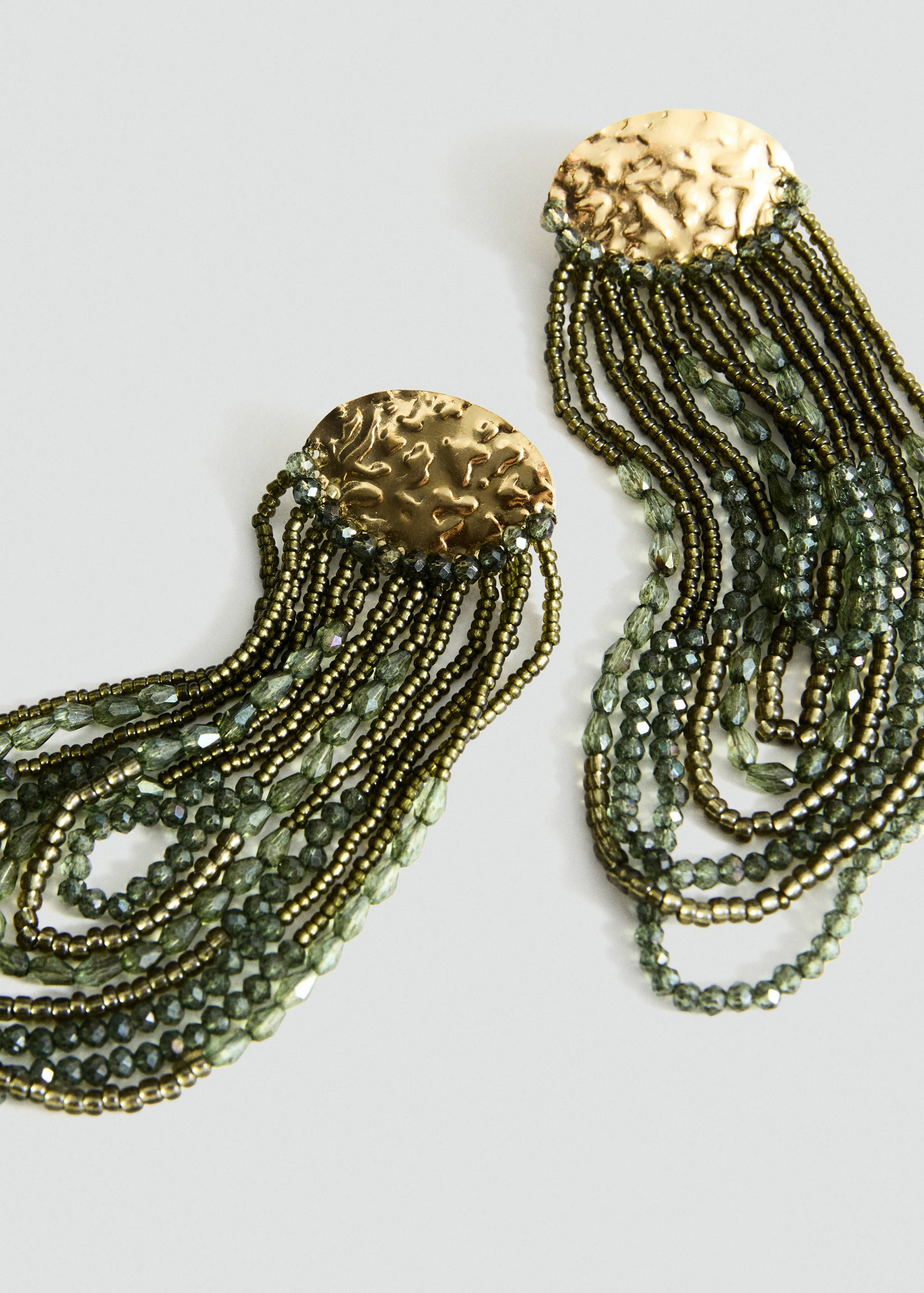 Brincos combinados com cascata de cristais - Plano médio