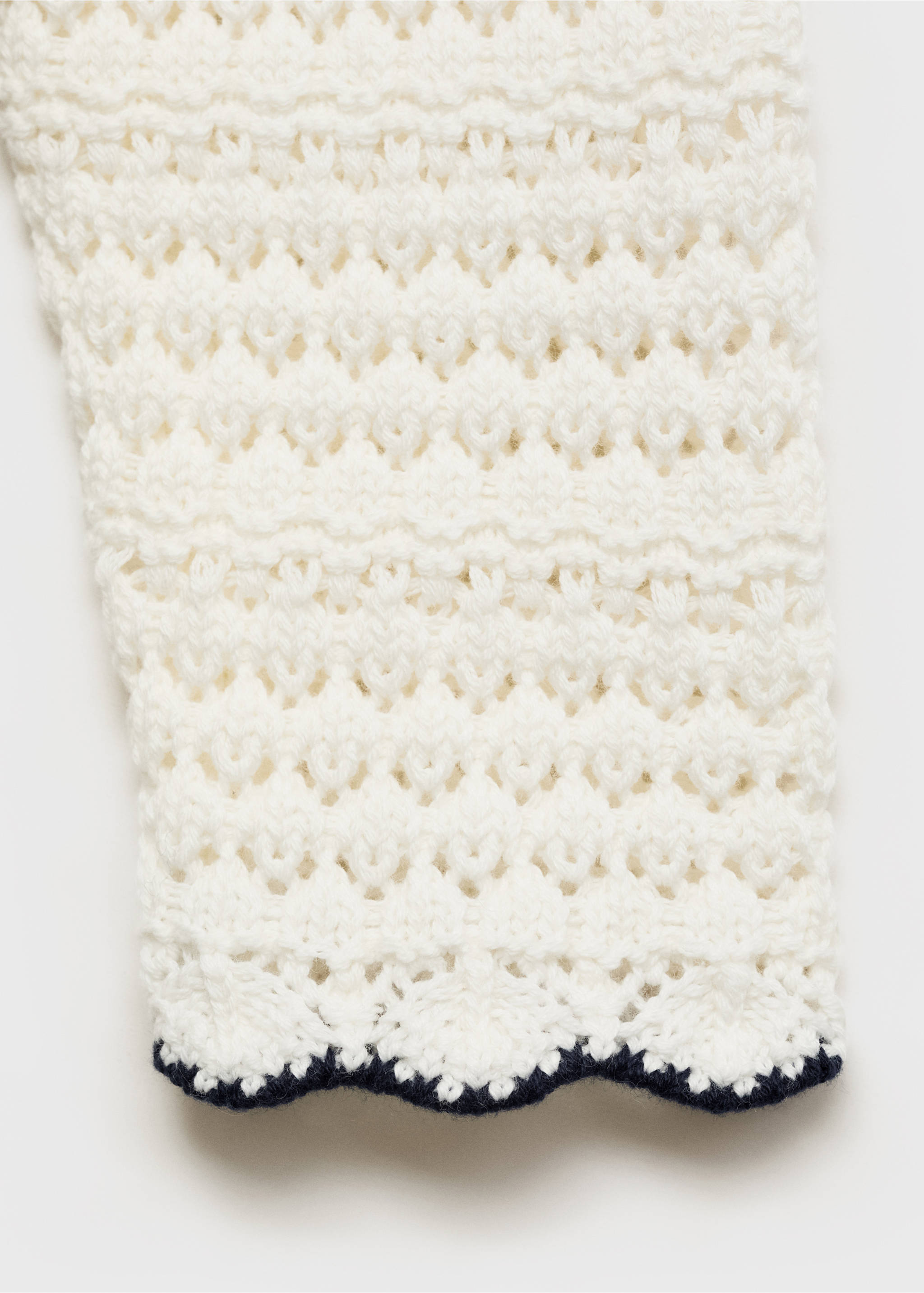 Contrast edge cardigan - Details of the article 0, White. Ref: 87035981-00.