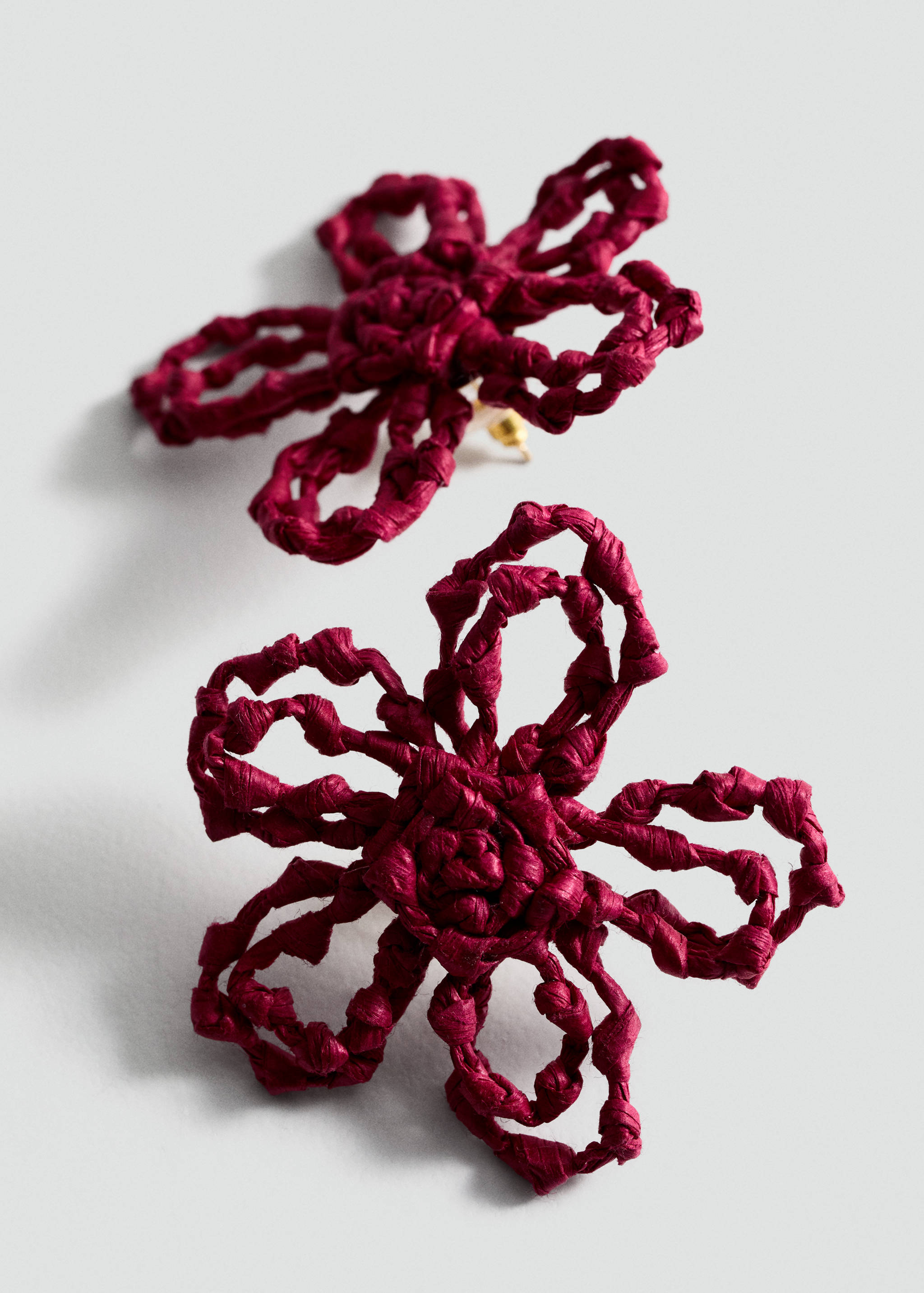 Flowers raffia earrings - Medium plane