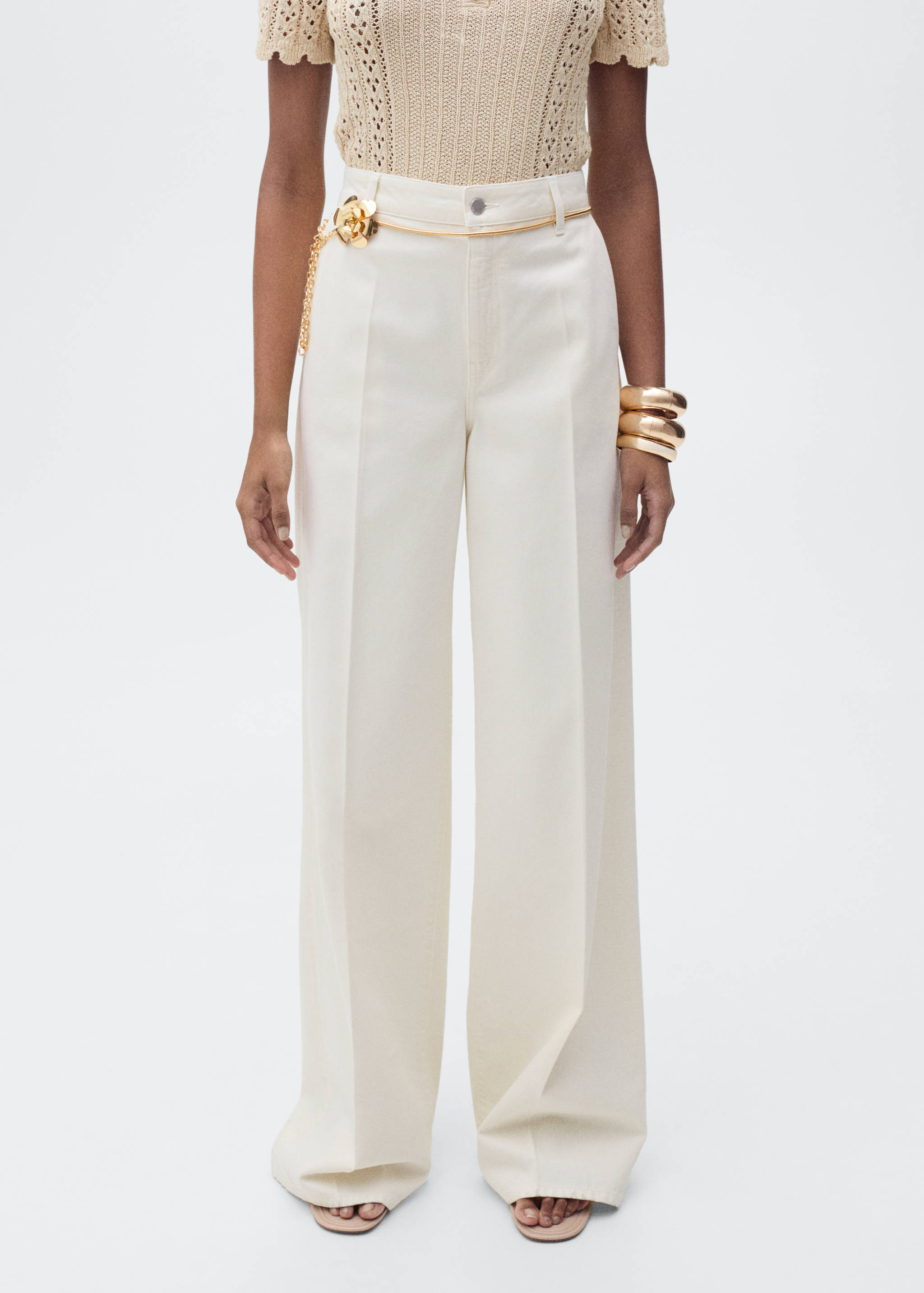 Weit geschnittene High-Waist-Jeans - Mittlere Ansicht