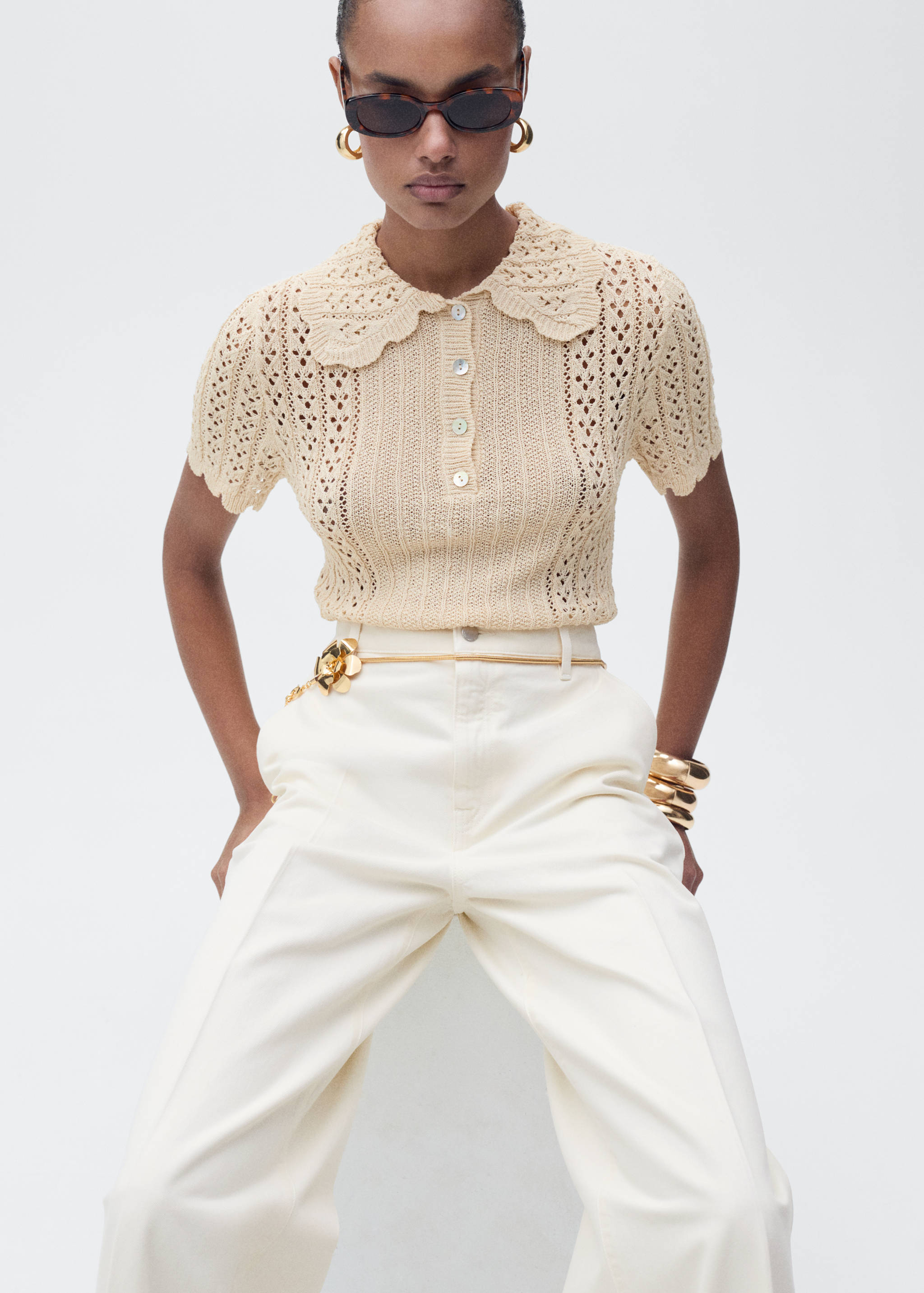 Weit geschnittene High-Waist-Jeans - Detail des Artikels 1