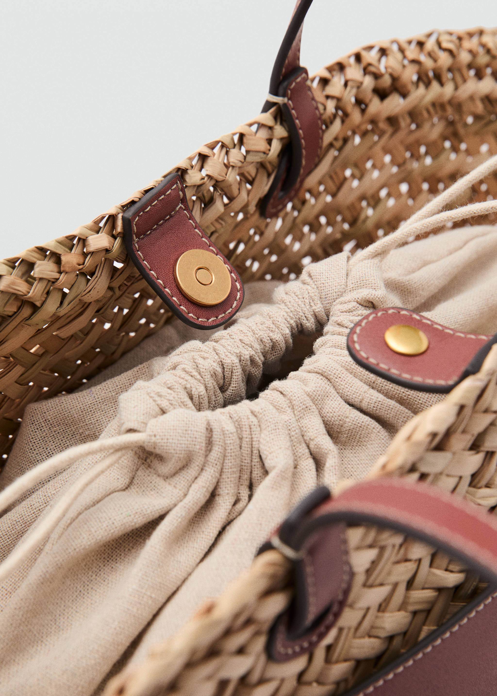 Large double-handle natural fibre basket - Details of the article 1