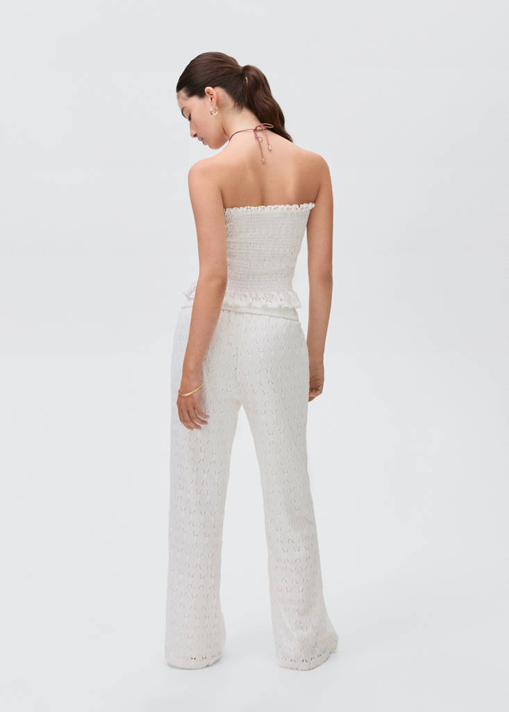 Ruched strapless top — Off White