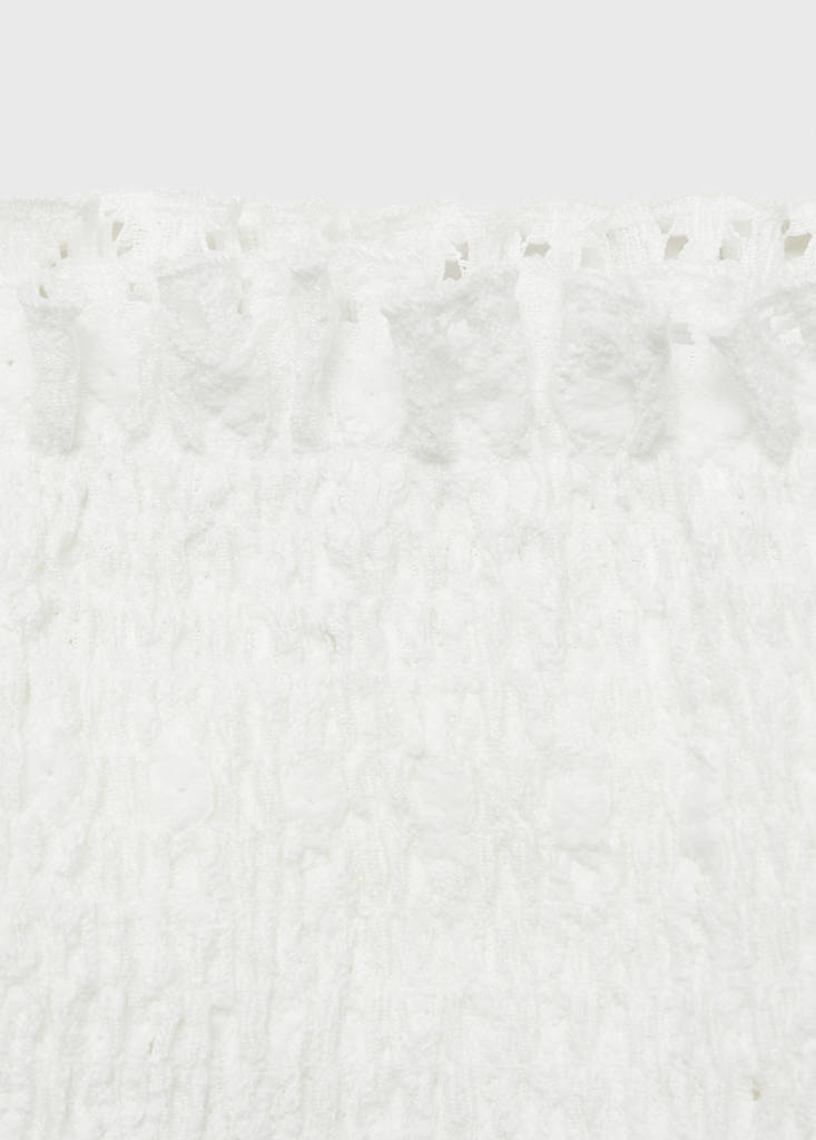 Ruched strapless top — Off White