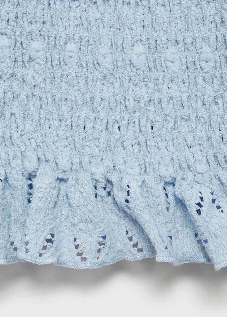 Ruched strapless top — Sky Blue