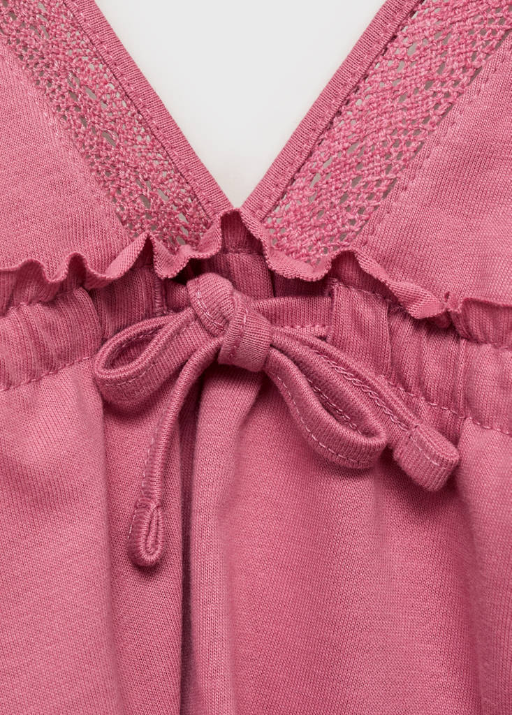Ruffled top with bow — Pastel Pink
