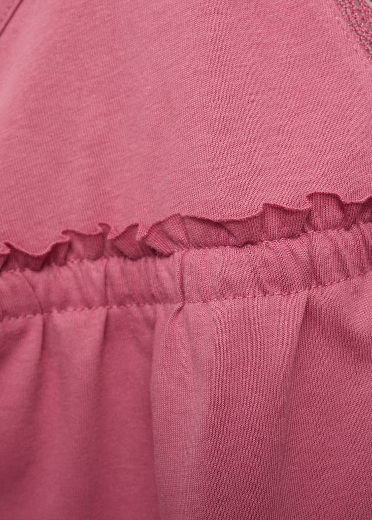 Ruffled top with bow — Pastel Pink