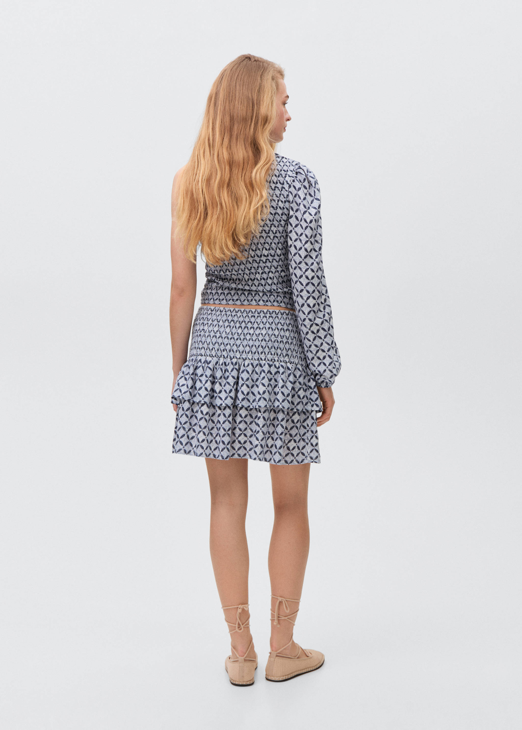 Printed skirt with ruffles - Reverse of the article