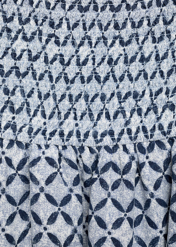 Printed skirt with ruffles — Dark Navy