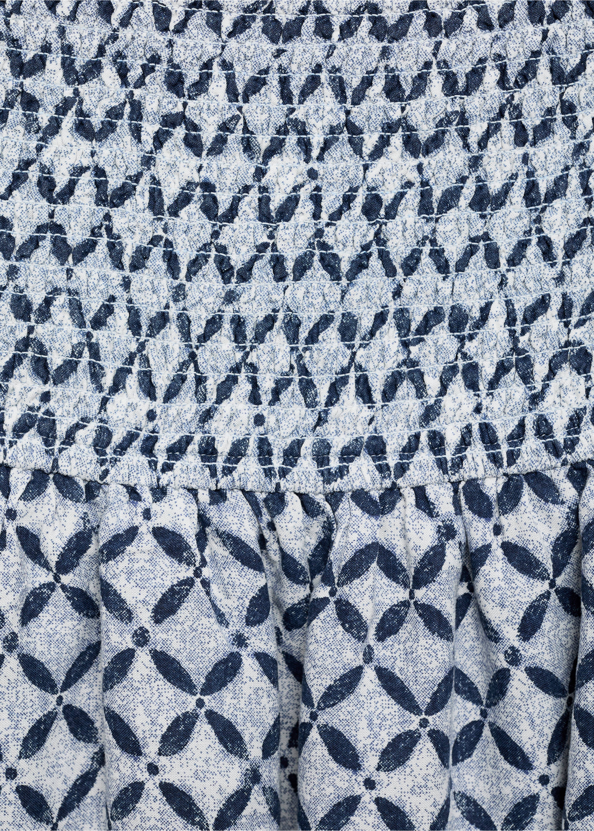 Printed skirt with ruffles - Details of the article 8, Dark Navy. Ref: 87036339-00.