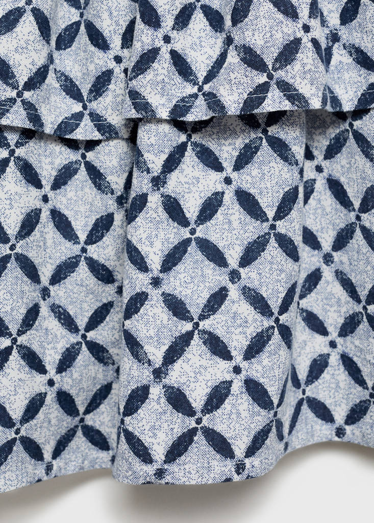 Printed skirt with ruffles — Dark Navy