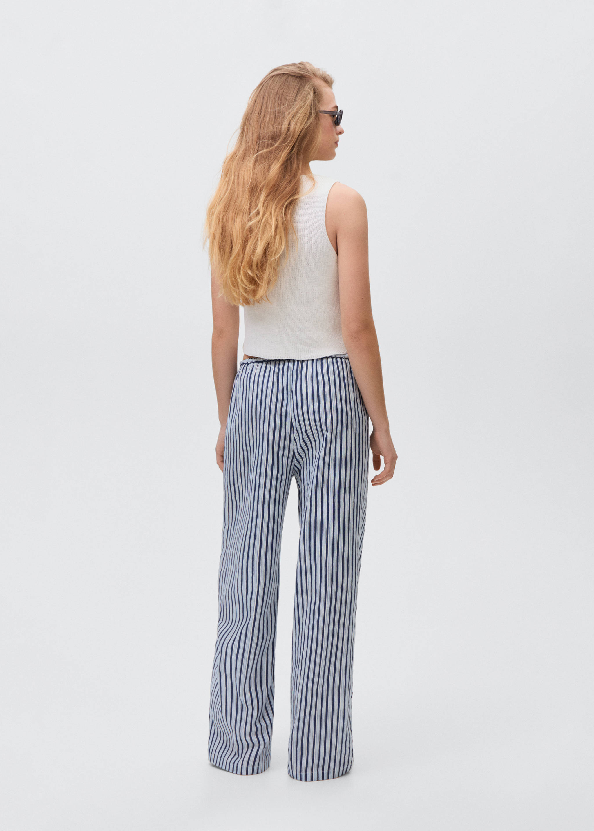 Прямые брюки в полоску - Обратная сторона изделия