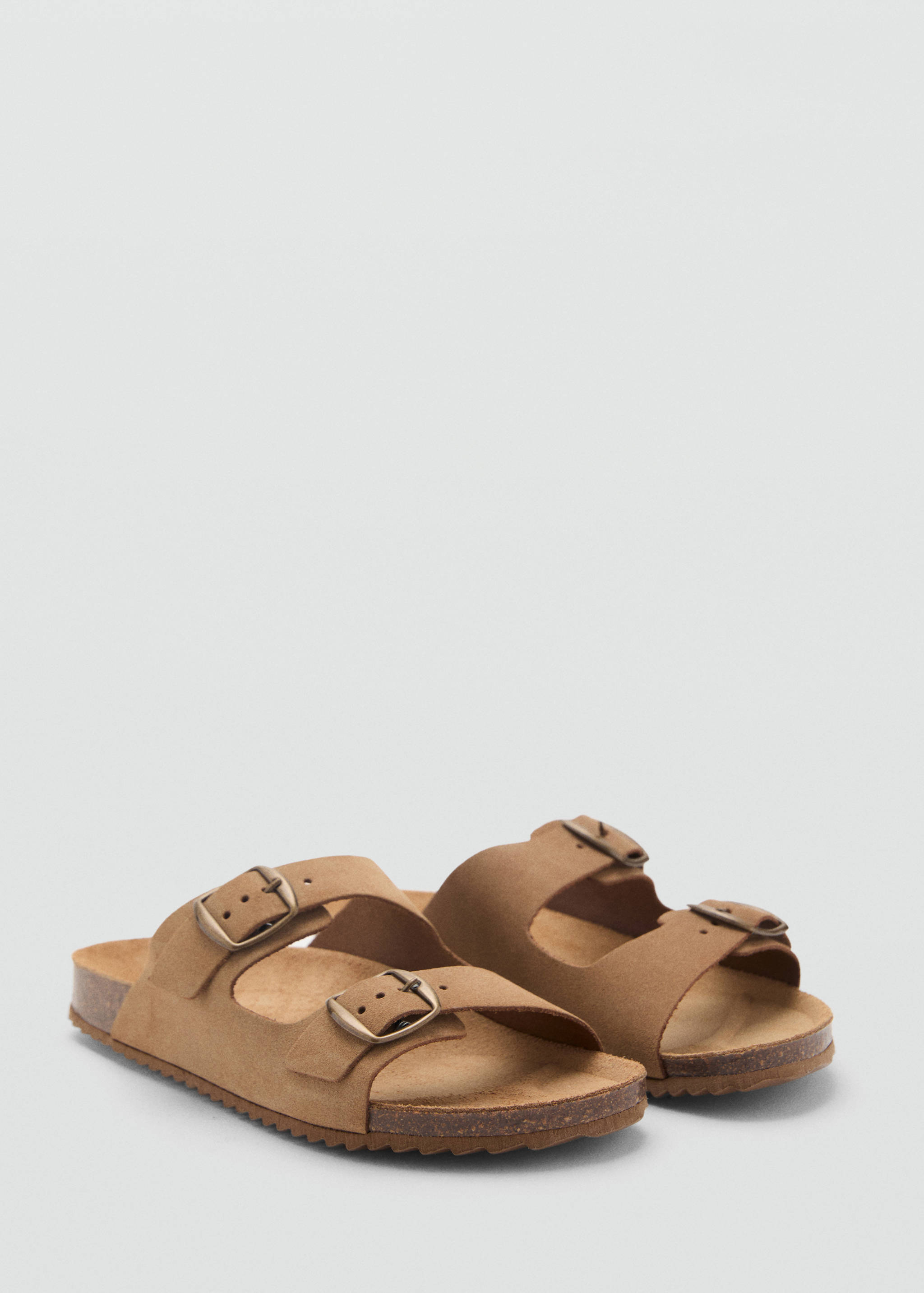 Buckle leather sandals - Medium plane