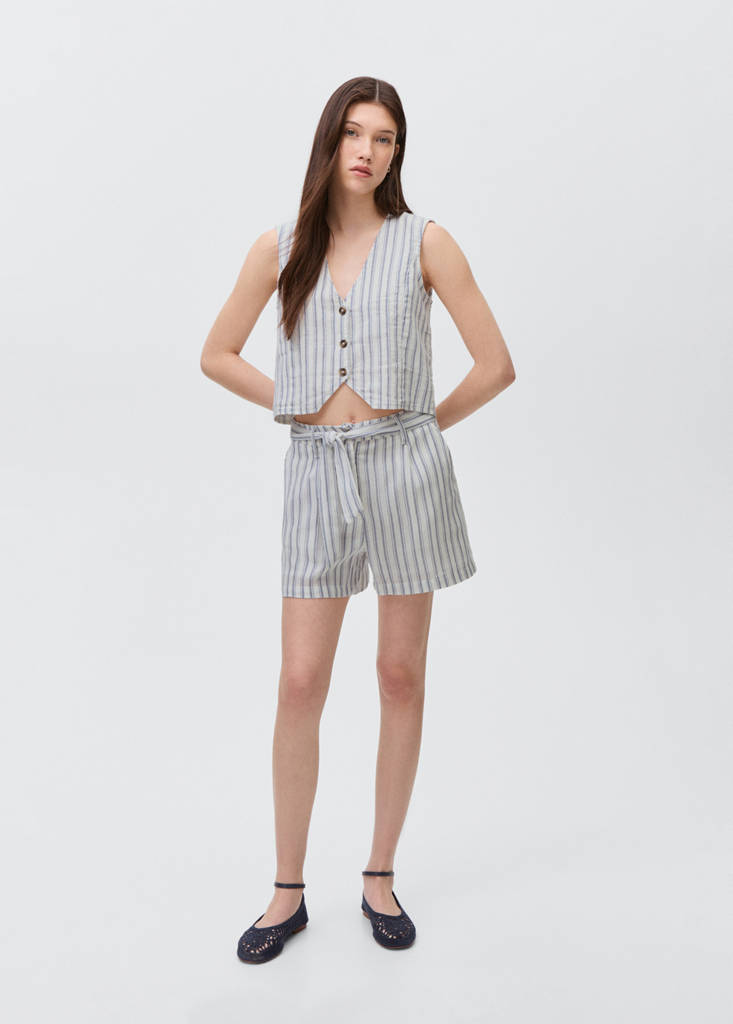 Striped cotton shorts — Off White