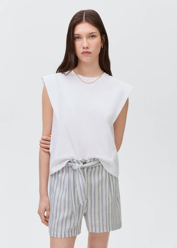 Striped cotton shorts — Off White