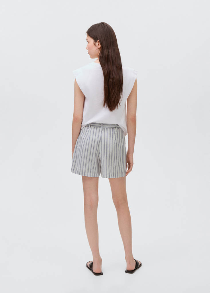 Striped cotton shorts — Off White