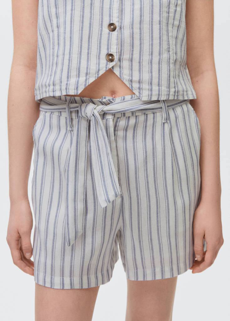 Striped cotton shorts — Off White