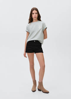 Straight-fit denim shorts — Black denim 2