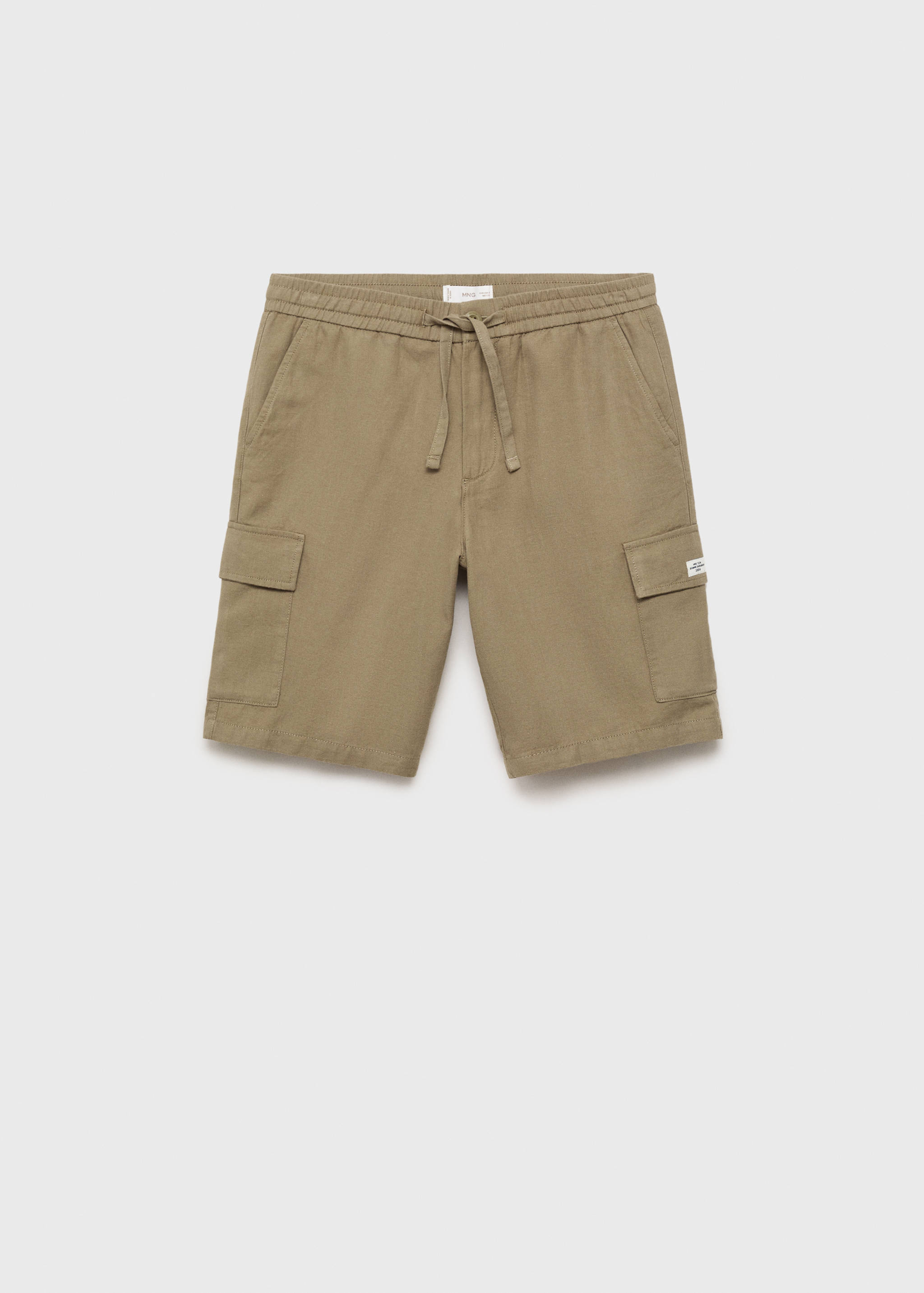 Bermude cargo din bumbac și in - Articol fără model