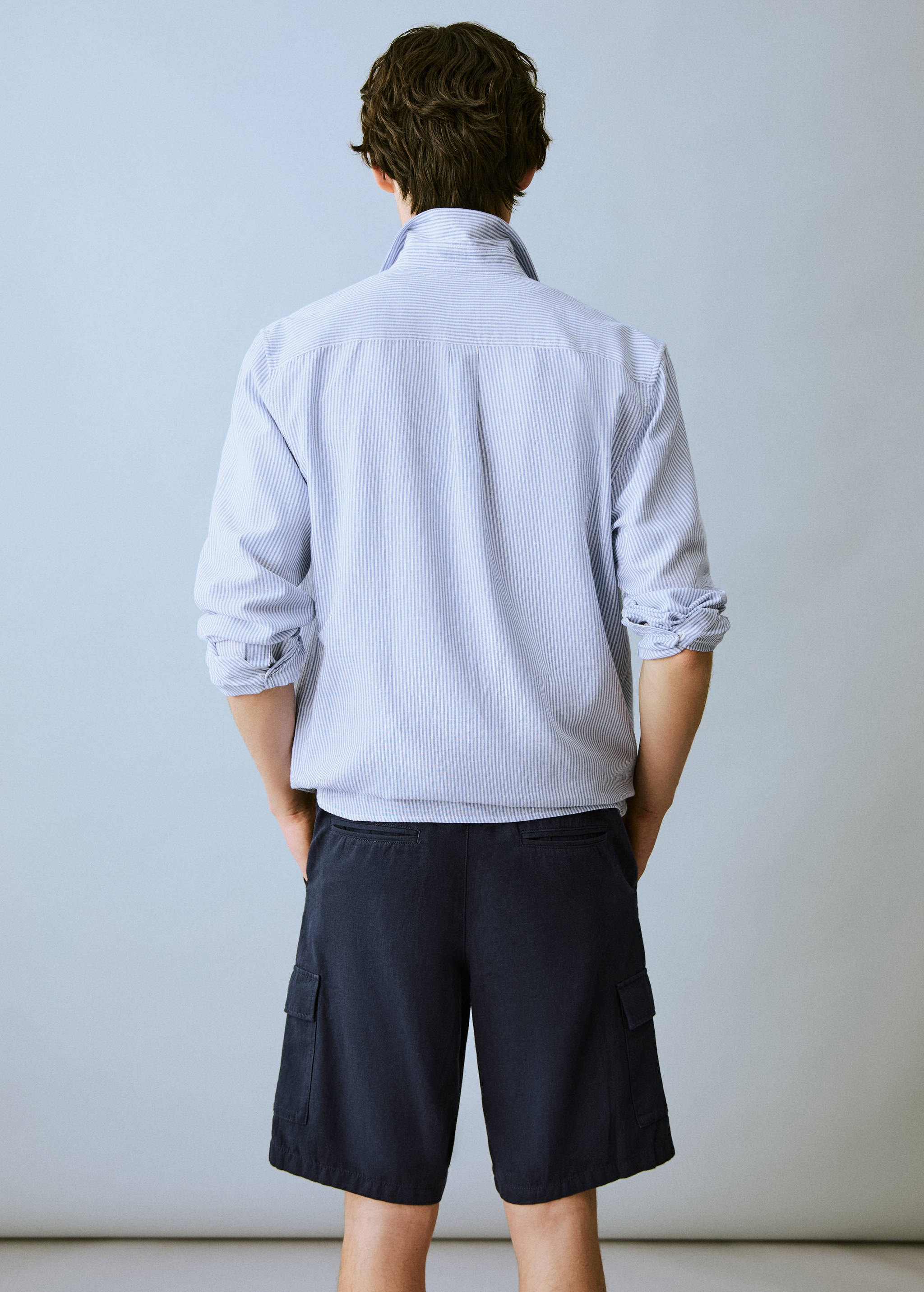 Cotton linen cargo shorts - Reverse of the article