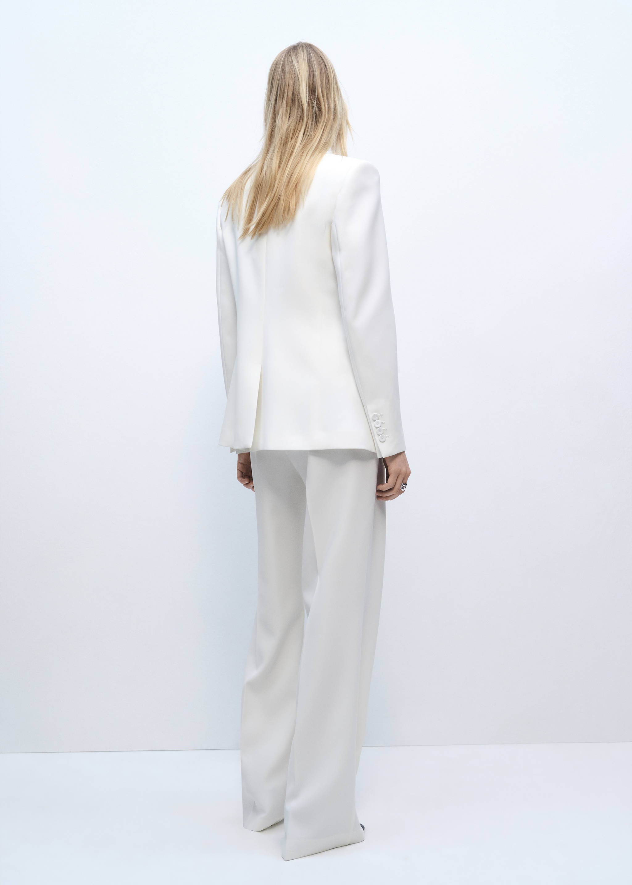 High-waist straight-fit suit trousers - Reverse of the article