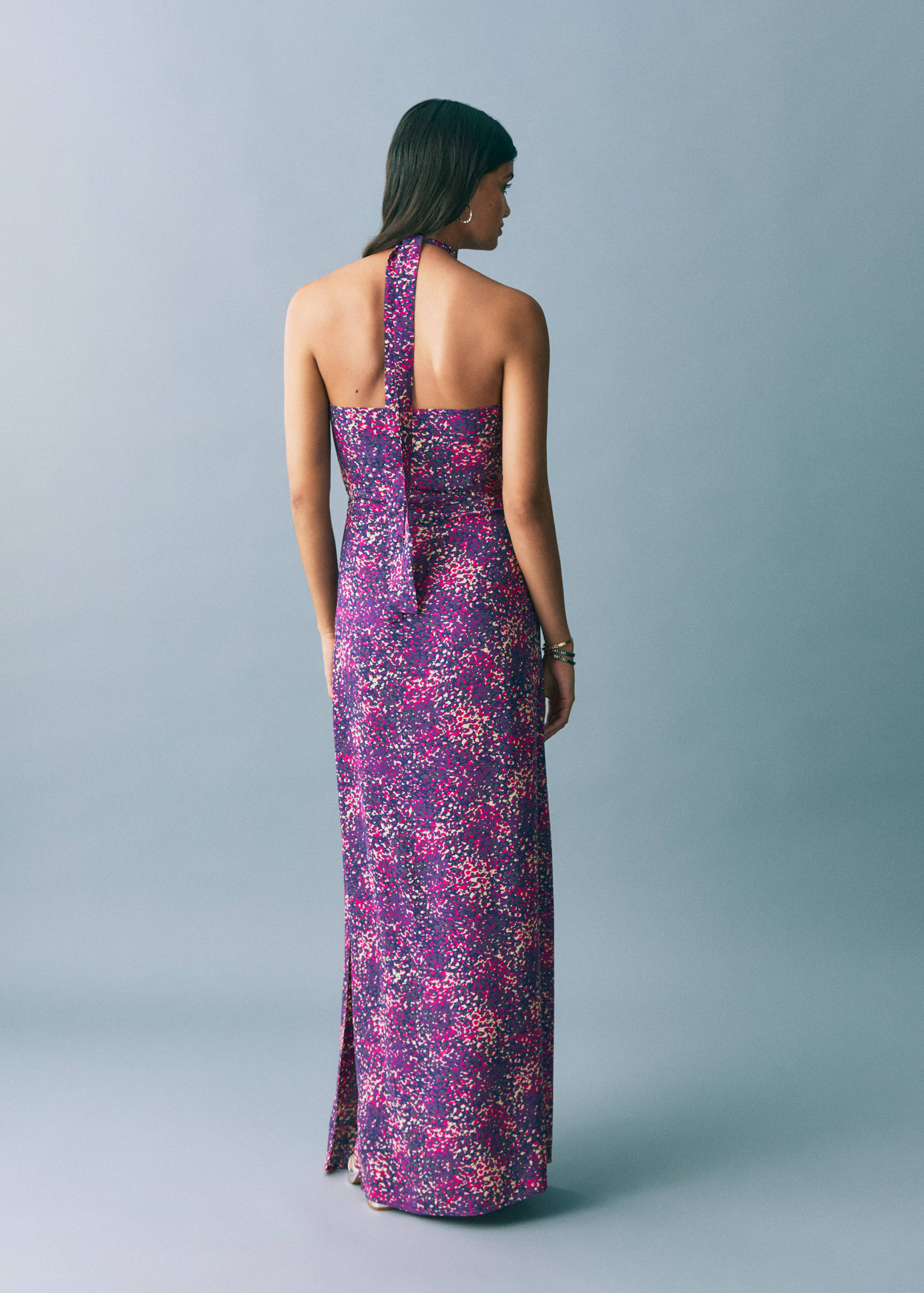 Vestido estampado cuello halter - Reverso del artículo