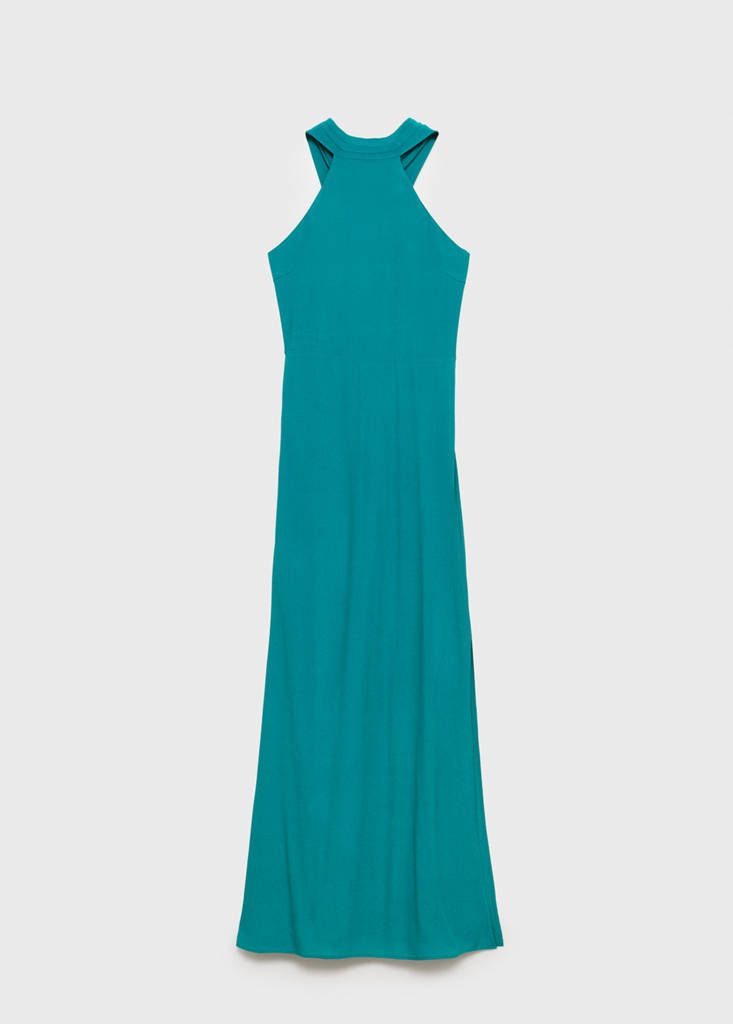 Long halter-neck dress — Turquoise