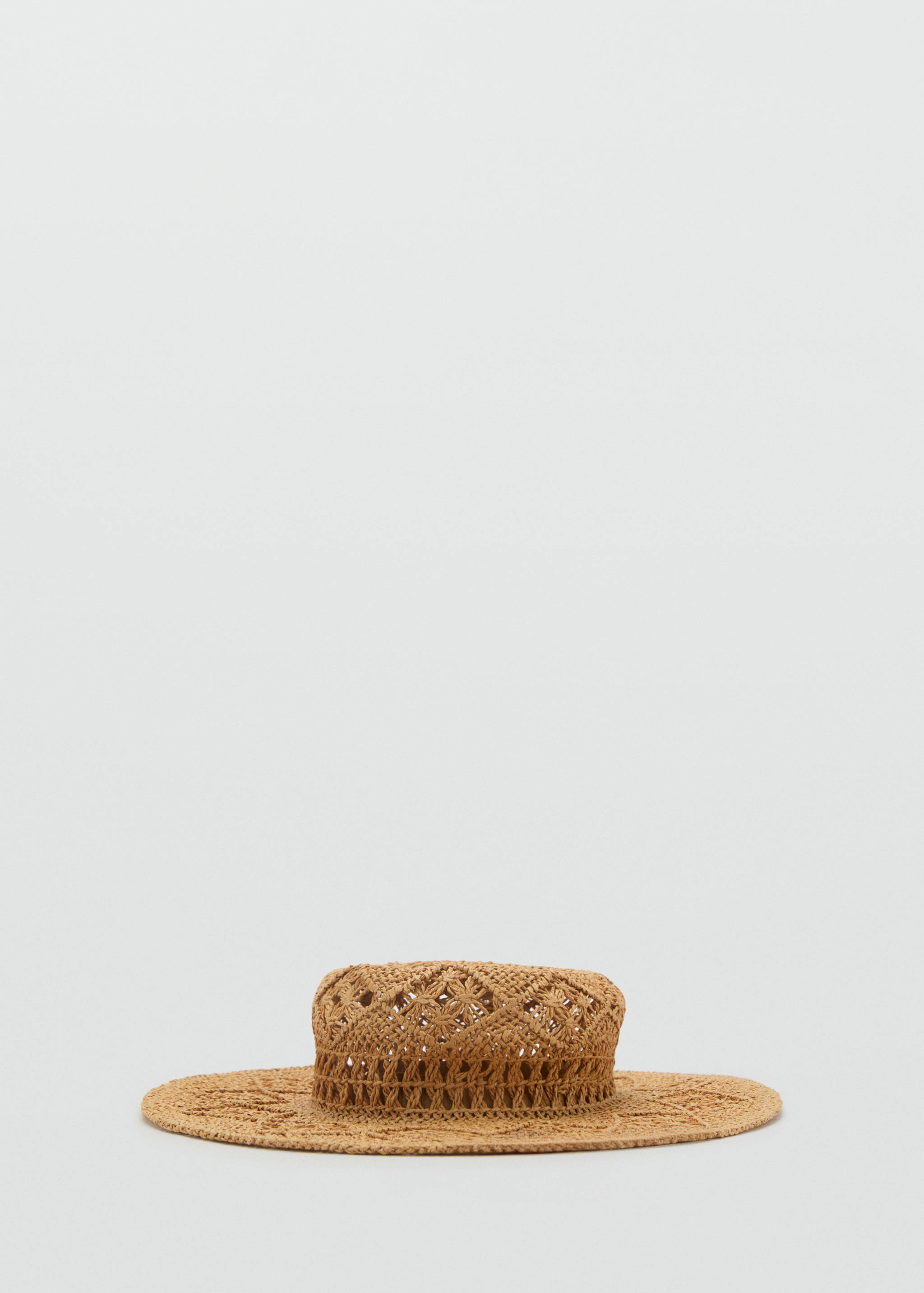 Natural fibre hat with openwork details - Article without model