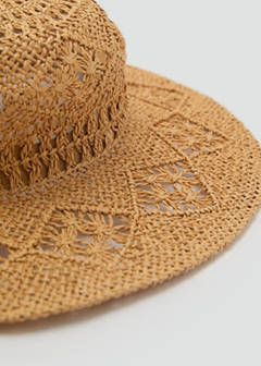 Natural fibre hat with openwork details — Ecru 2