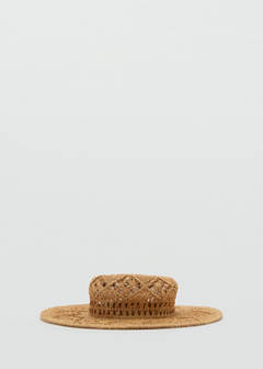 Natural fibre hat with openwork details — Ecru 1