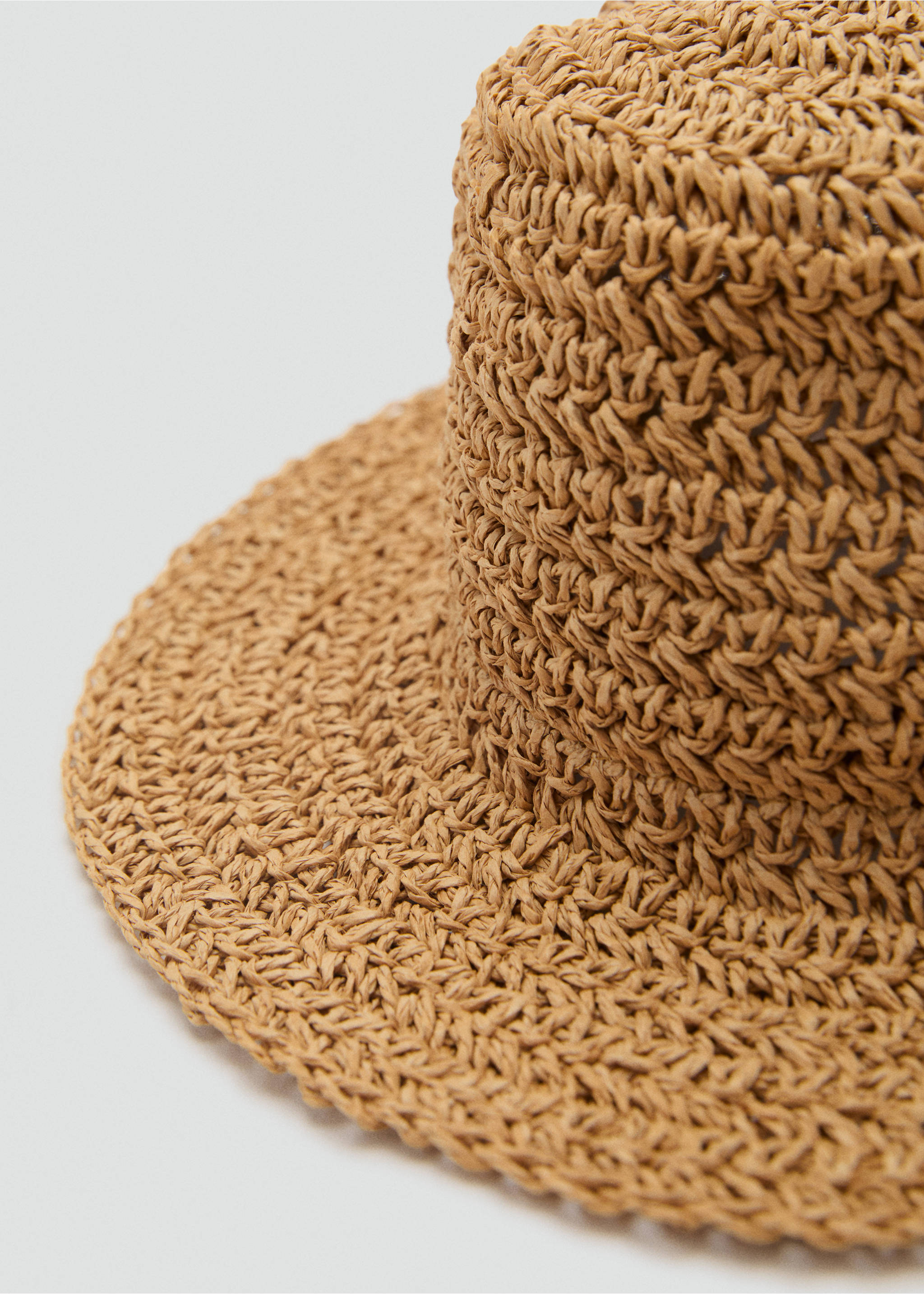 Sombrero playa papel trenzado - Detalle del artículo 8, Crudo. Ref: 87036363-00.