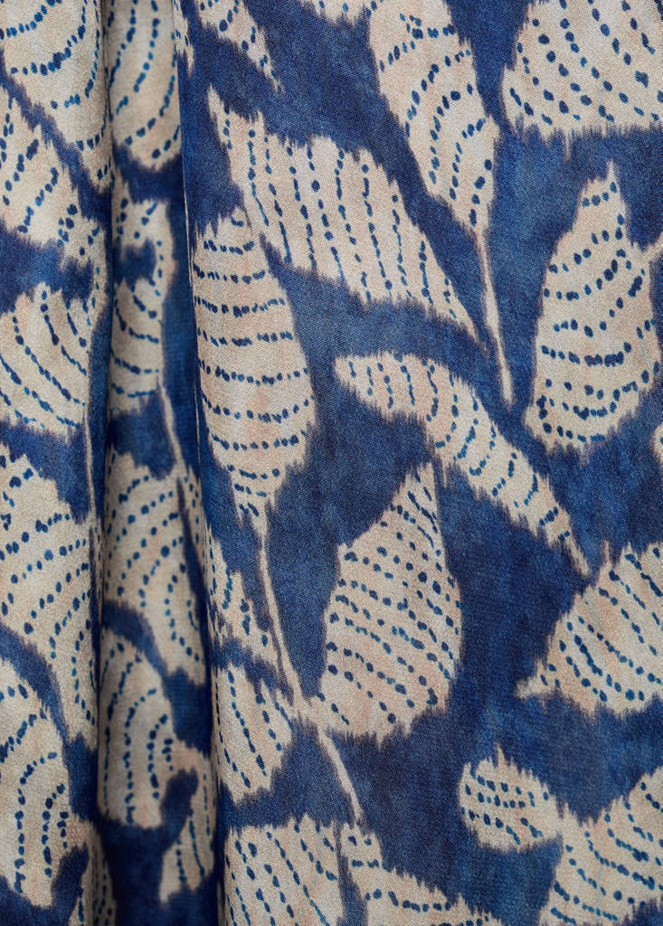 Printed asymmetrical dress — Dark Navy