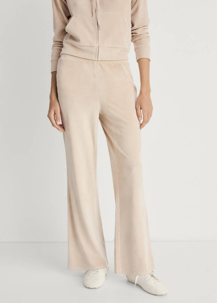 Soft-touch velour trousers — Light/Pastel Grey