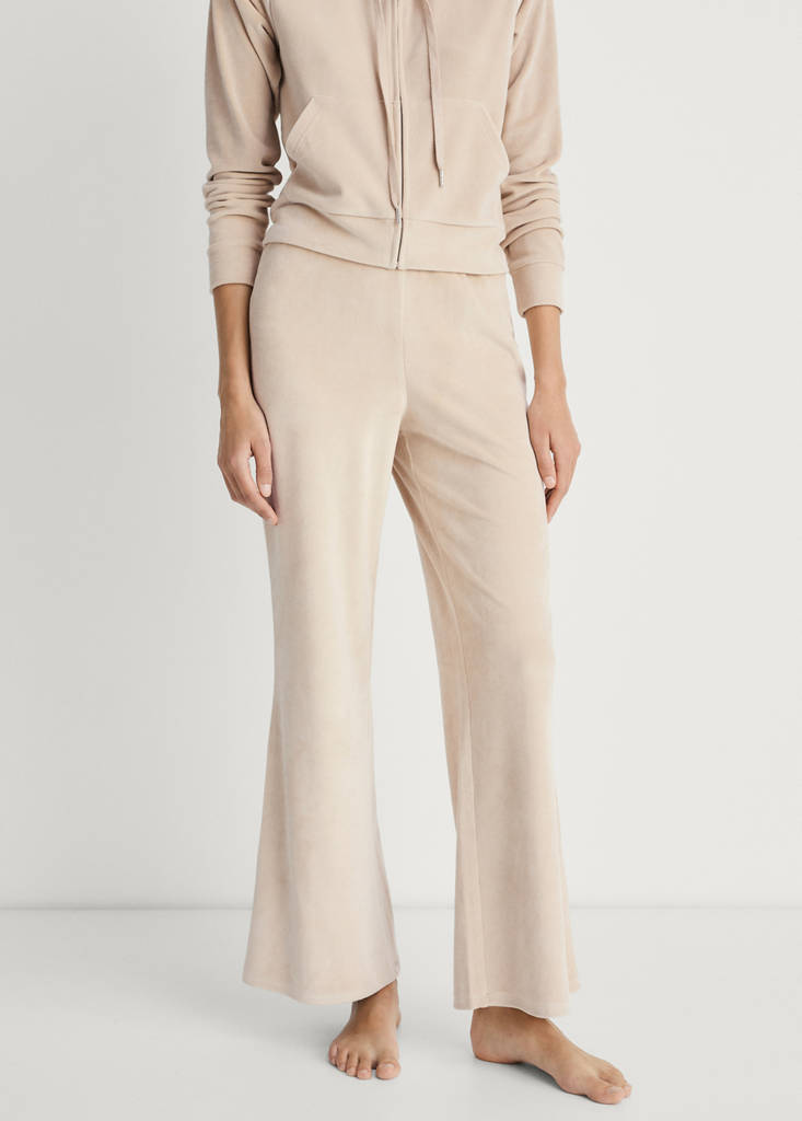 Soft-touch velour trousers — Light/Pastel Grey