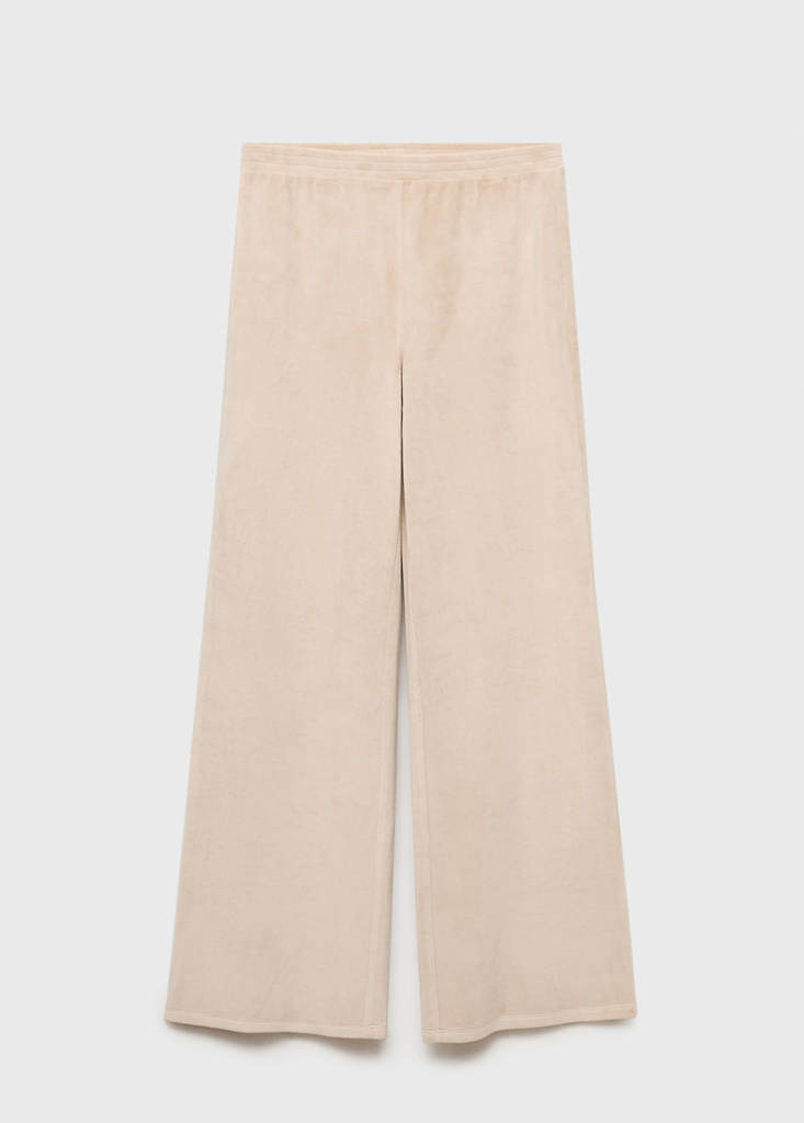 Soft-touch velour trousers — Light/Pastel Grey