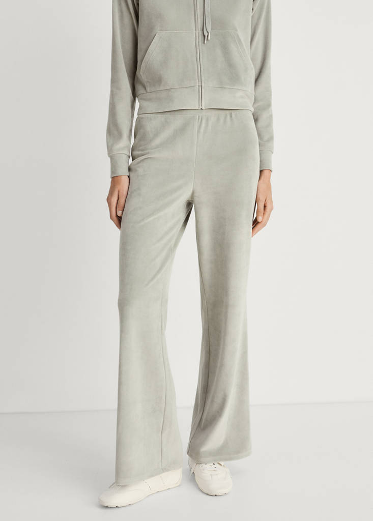 Soft-touch velour trousers — Aqua Green