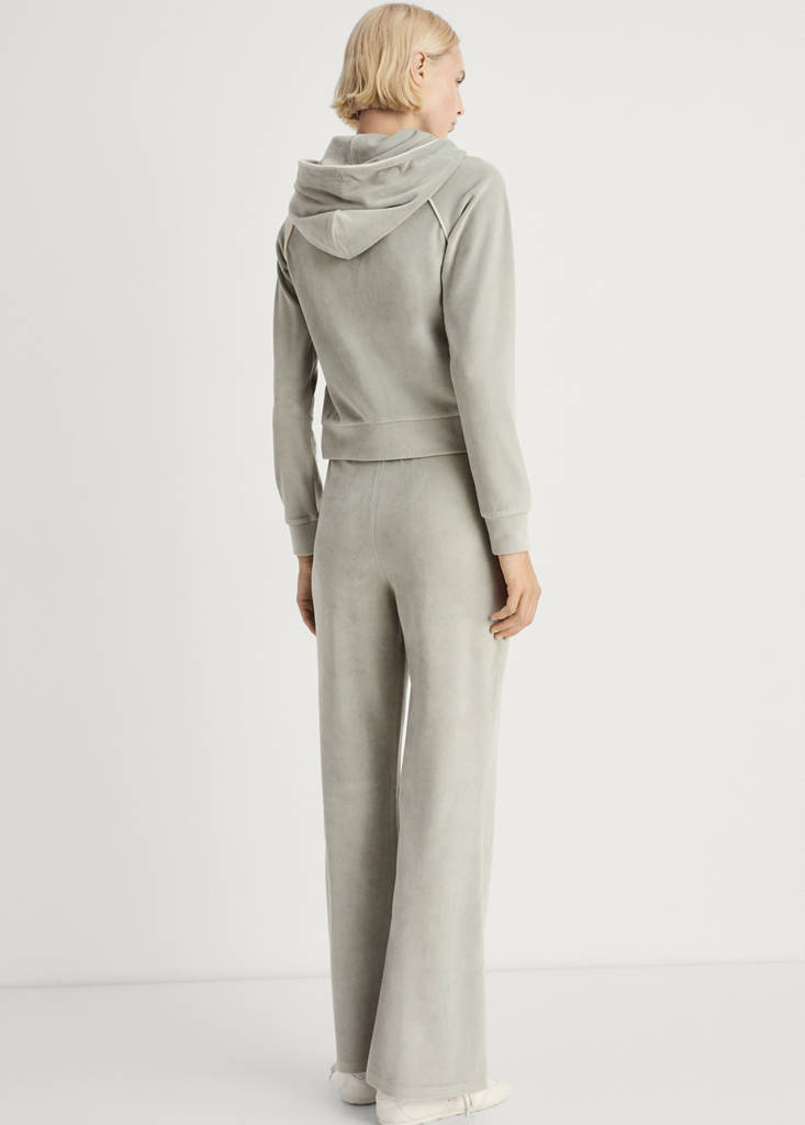 Soft-touch velour trousers — Aqua Green