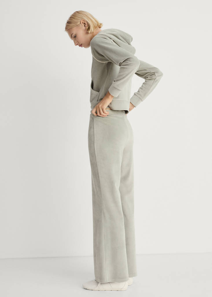 Soft-touch velour trousers — Aqua Green