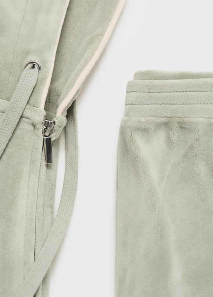 Soft-touch velour trousers — Aqua Green