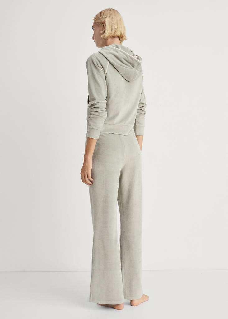 Soft-touch velour trousers — Aqua Green