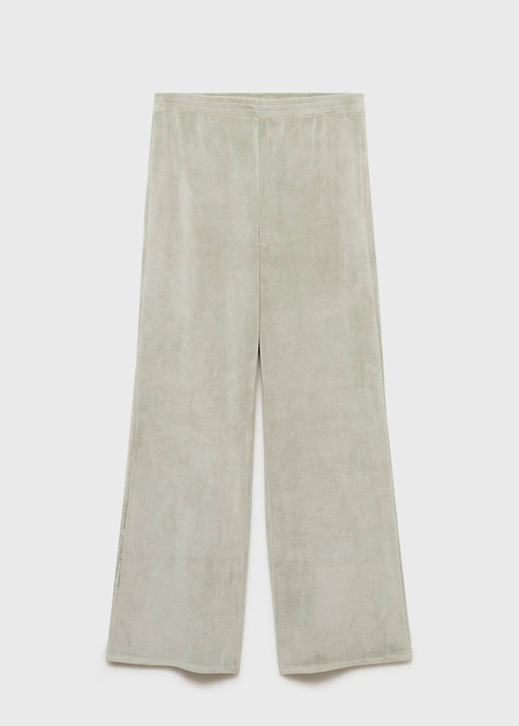 Soft-touch velour trousers — Aqua Green