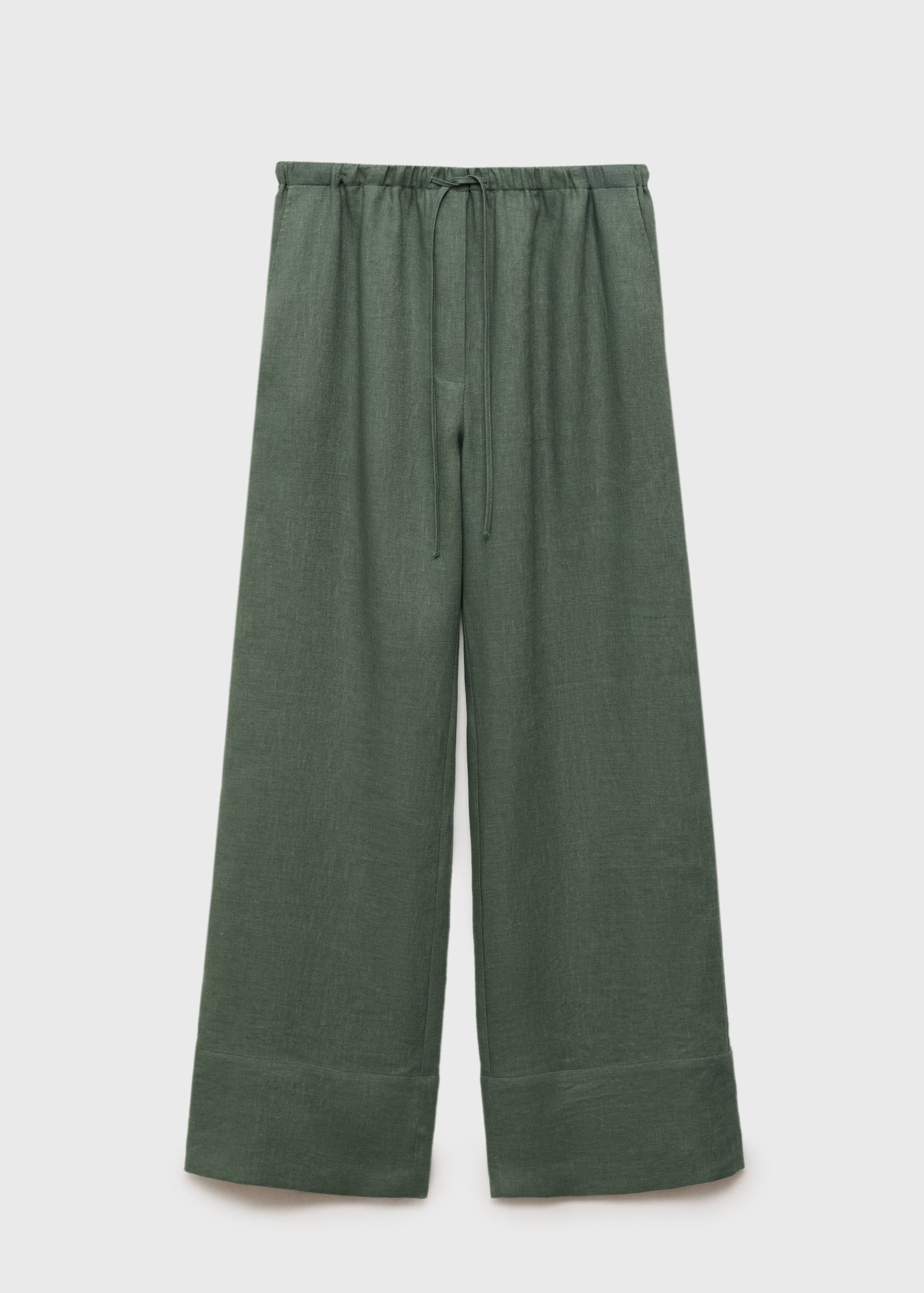 Straight linen-blend trousers - Article without model