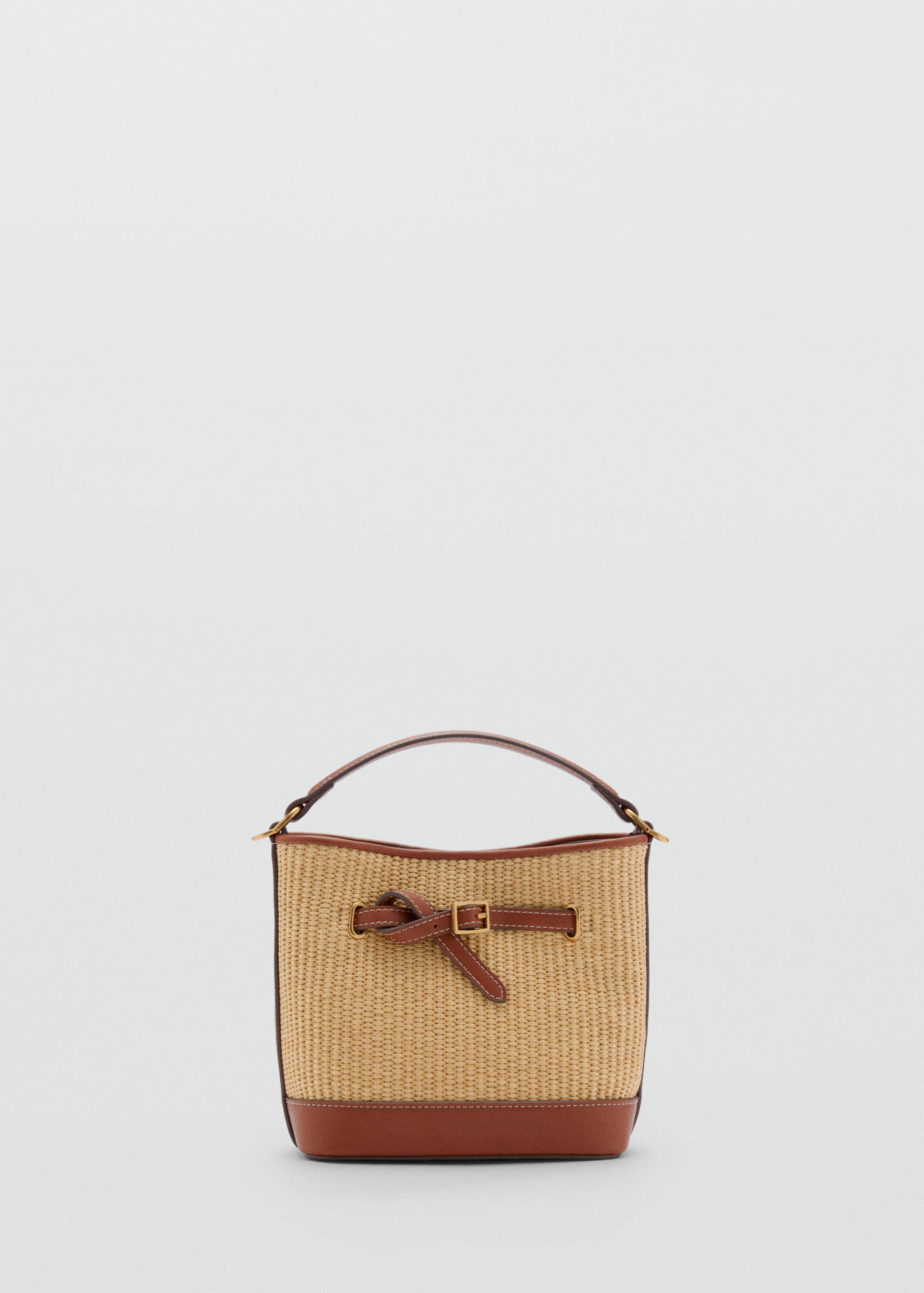 Raffia-effect bucket bag - Article without model