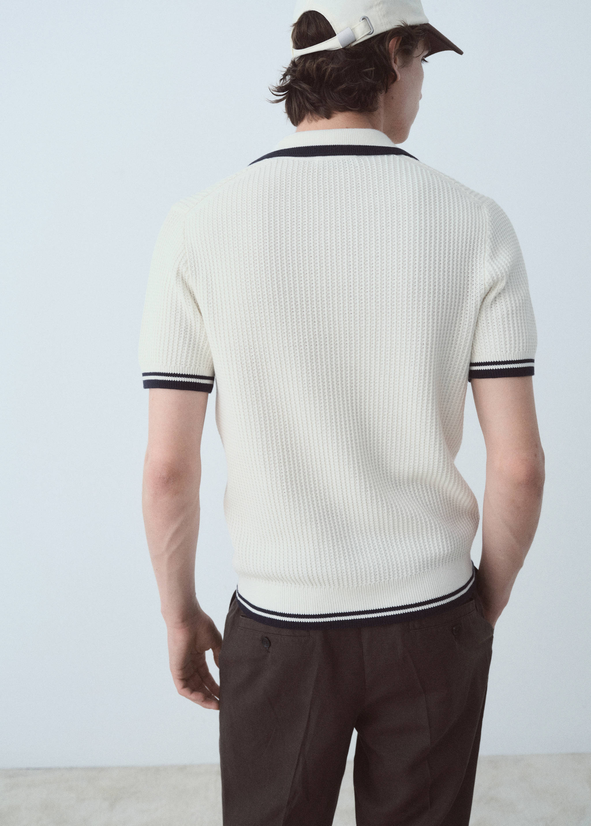 棉质结构 polo 衫 - null