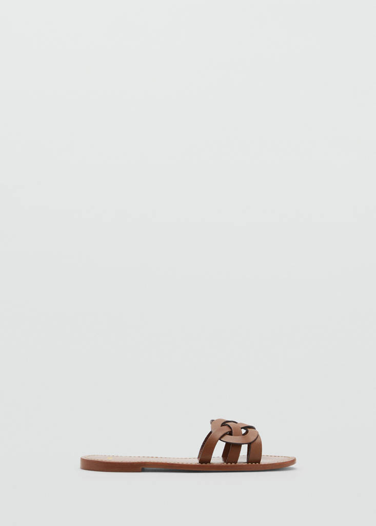 Leather sandals with intertwined strap — Leather