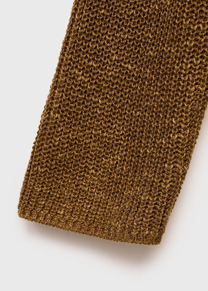 V-neck knit sweater — Tobacco Brown