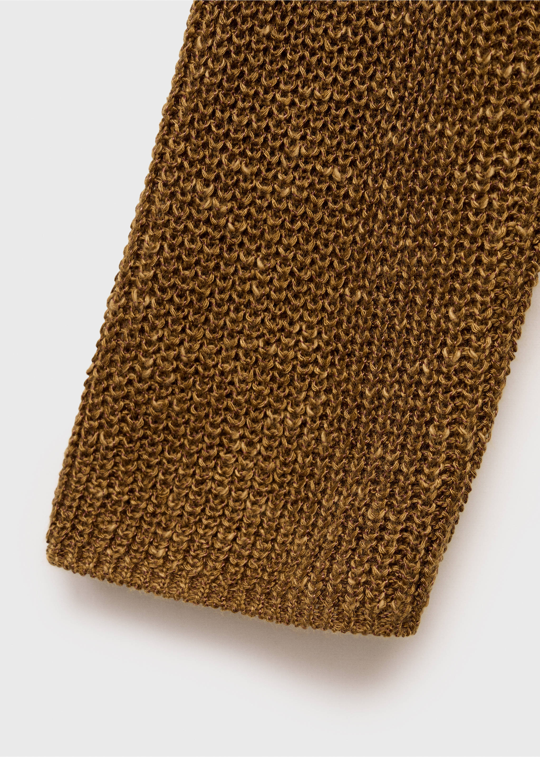 V-neck knit sweater - Details of the article 0, Tobacco Brown. Ref: 87037165-00.